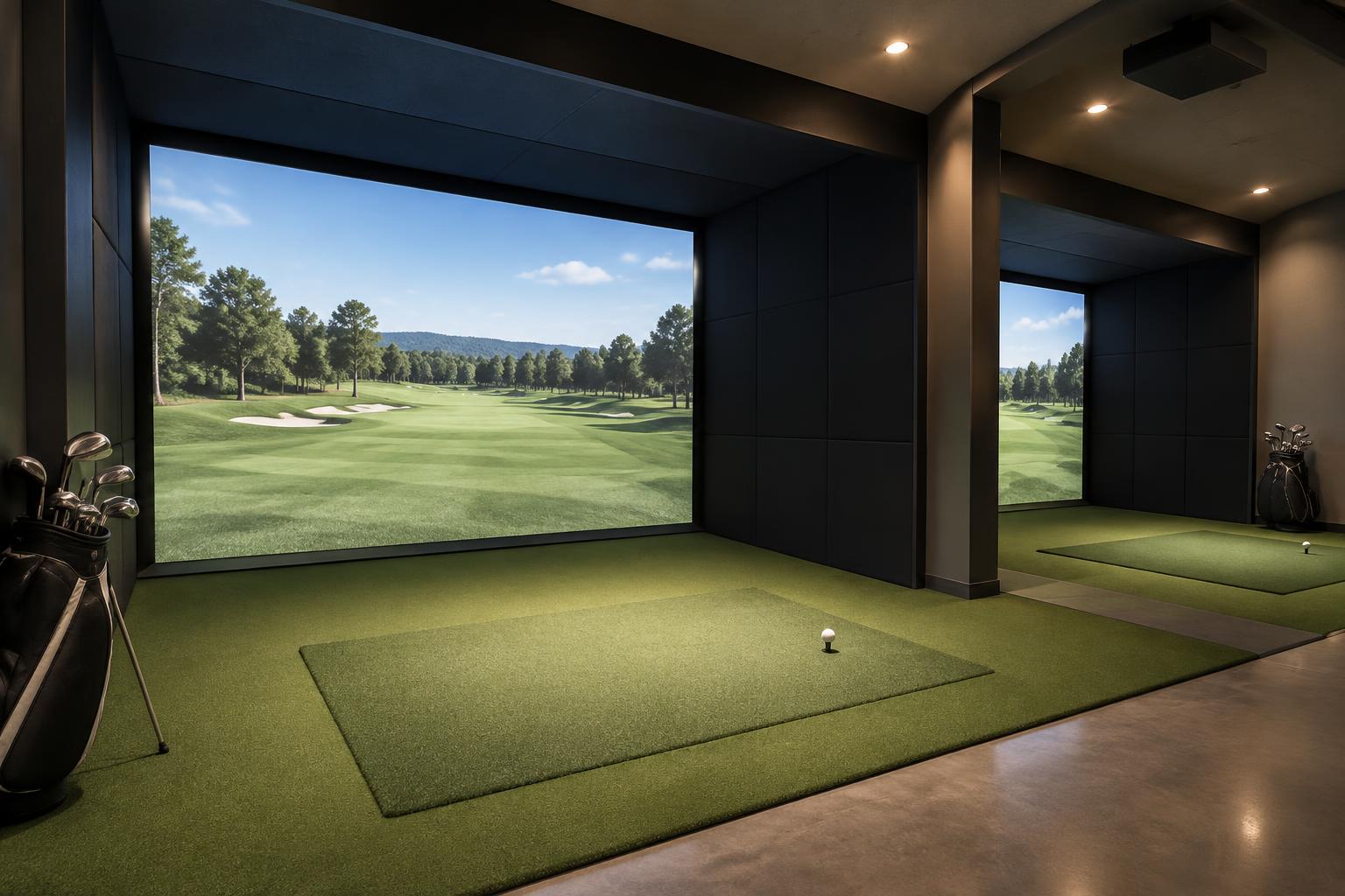 Concept rendering of a modern two-bay indoor golf facility