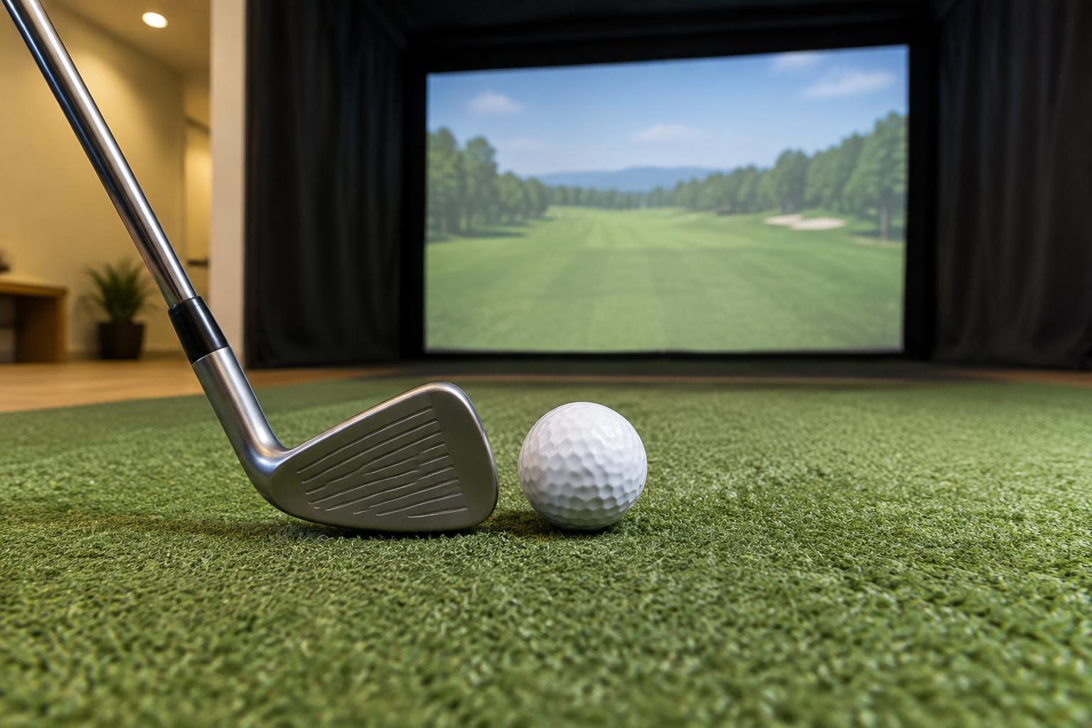 Concept rendering of a golf ball and iron on hitting turf